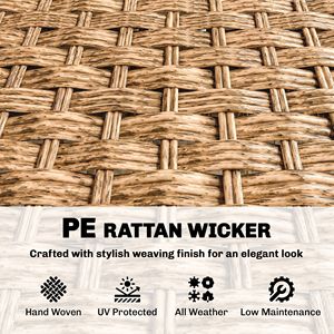 Divano da Esterno in Rattan Blu Scuro a 3 Posti con Cuscini Impermeabili per Giardino, Cortile, Portico o Luoghi Sportivi/Palestre - Product Image 6