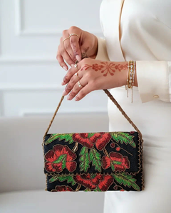 Stylish Designer Hand Clutch with Floral <b>Needlework</b> for Women Wedding and Festive Outfit Matching - Product Image 2