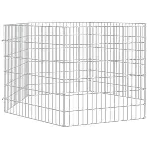 Clôture et enclos pour animaux à 6 panneaux en fer galvanisé argenté - Product Image 3