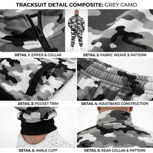 Men Camo Printed Full <b>Zip</b> Tracksuit Plus Size Heavyweight Training Jacket Casual Jogger Set Men French Terry Zipper Track Set - Product Image 5
