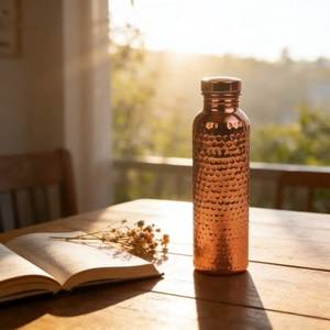 Handmade Copper <b>Bottle</b> Featuring Traditional Craftsmanship Perfect For Sustainable Living And Healthy Water Consumption - Product Image 2