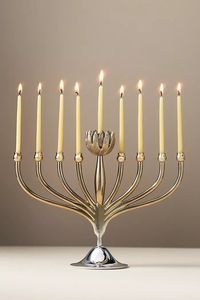 Ménorah artistique rustique en aluminium doré, style branche de racine, à 9 branches, en métal, pour Hanouka, décoration de maison pour les fêtes juives - Product Image 6