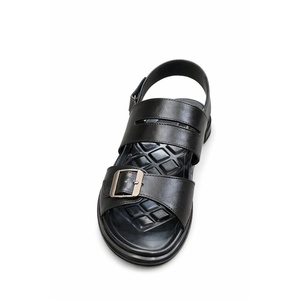 Mens Comfortable Stylish Leather Outdoor Sandals Adjustable Hook Loop Perfect For Travel Outdoor Use Wholesale OEM Logo 2026 PU - Product Image 1