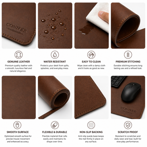 Custom Logo Luxury Waterproof PU Leather Desk Mat Large Non-Slip Office Writing Pad <b>Gaming</b> Mouse Mat for Computer Laptop - Product Image 6