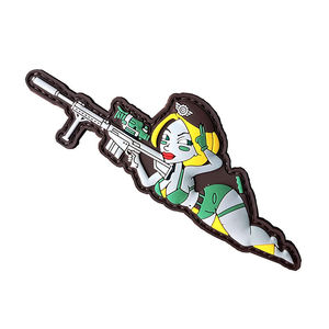Parche de Goma en Relieve 3D, Forma Irregular, Personaje de Dibujos Animados con Pistola, Adhesivo de PVC para Regalo - Product Image 2