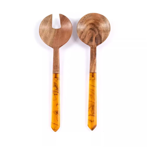 Cuchara de Madera con Mango Geométrico Impreso, Acabado Mate, Diseño Vintage, Cuchara de Madera 100% Natural - Product Image 3
