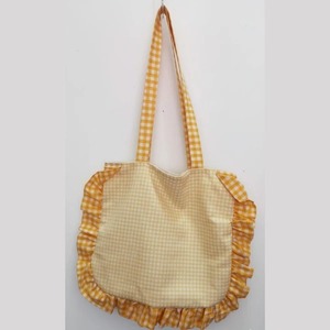 Premium quality Gingham Ruffle Shoulder <b>Bag</b> Available for Affordable Price from India - Product Image 1