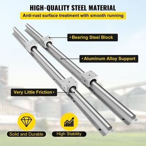 Sbr20-1000mm 2xlinear Rail Set 4x blocco cuscinetto tipo quadrato 20mm Sbr20uu guide lineari aggiornate di alta qualità - Product Image 3