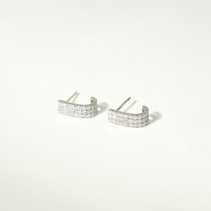 Pendientes de Aro con Diamantes, Pendientes Minimalistas con Diamantes, Oro Sólido con Diamantes Incrustados, Elegantes Joyas de Diamantes Naturales para Ella - Product Image 5