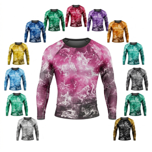 เสื้อรัดรูปซับเหงื่อแบบใหม่ล่าสุด พิมพ์ลายได้ตามต้องการ แขนสั้น สำหรับกีฬา MMA เล่นเซิร์ฟ - Product Image 1
