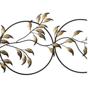 Modern Iron Foliage Wall Art Circular Design <b>Black</b> <b>Frame</b> Handmade Metal Decor for Home Decoration <b>Large</b> 33-40 Inch - Product Image 6