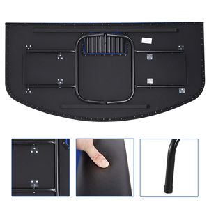 Tavolo da Poker Pieghevole in Feltro Blu da 72 Pollici con Portabicchieri e Porta Fiches per 7 Giocatori, Tavolo da Gioco per Blackjack - Product Image 5