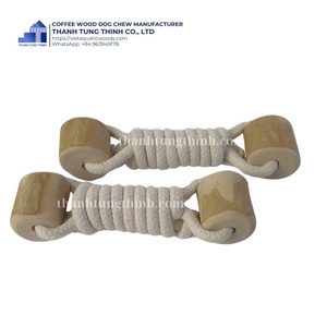 Thanh Tung Thinh Natural Wood Cylinder Dog Chew Rope <b>Toy</b> Durable Pet Chew <b>Toy</b> - Product Image 3