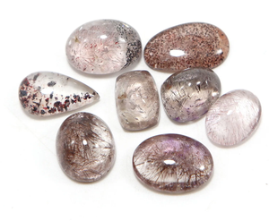 62 Quilates de Piedras Preciosas Naturales Super Siete Rojas en Forma de Cabujón, 8 Piezas Sueltas para la Elaboración de Joyas - Product Image 3