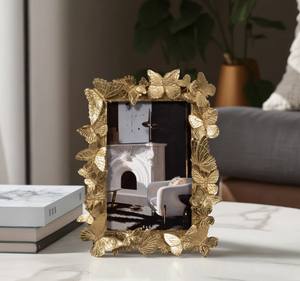 Marco de Fotos Rectangular de Latón, Lujoso, con Diseño de Mariposa Dorada, Vertical/Horizontal, Ecológico, Ligero, Duradero, para Decoración del Hogar, Regalo - Product Image 4