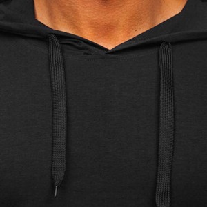 Sudadera con Capucha de Manga Corta para Hombre, Personalizada con Logotipo Bordado, de Poliéster/Algodón, Color Negro Suave, Corte Regular, MOQ Bajo, Otoño - Product Image 4