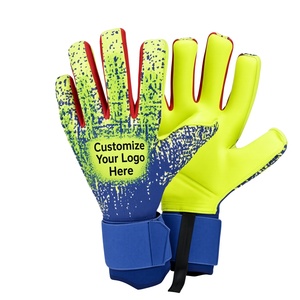 Gants de gardien de but de football personnalisables Jaune Bleu PU Antidérapant Respirant Sangle de poignet réglable Unisexe - Product Image 4
