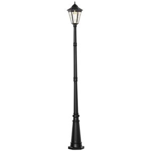 92.5% Outdoor Solar Powered Streetlight Lamp <b>Post</b> Clear Glass Black Product Category Solar Garden <b>Lights</b> - Product Image 1