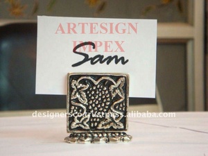 Brass Metal Embossed <b>Place</b> <b>Card</b> Holder Silver <b>Wedding</b> Favor <b>Card</b> Holder Elegant Table Decoration Holder for Party Banquet Gift - Product Image 2