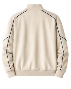 Conjunto Deportivo Personalizado para Hombre en Color Beige con Cierre, Fabricante de Ropa Deportiva, Traje para Correr con Ribete en Contraste, Ropa Casual para Gimnasio - Product Image 5