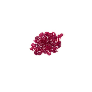 Rubis naturels de Birmanie non traités, formes poire calibrées 4x6mm, pierres précieuses de rubis naturelles facettées en vrac pour la fabrication de bijoux, prêtes à l'emploi - Product Image 4