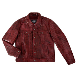 Wholesale Mens Crocodile Embossed Cowhide Leather Trucker <b>Jacket</b> <b>Western</b> Classic Shirt Style <b>Jacket</b> Private Label Manufacturer - Product Image 3