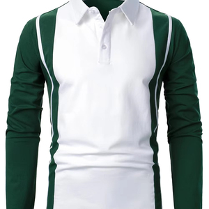Camiseta de Manga Larga para Hombre, Tejida en Algodón, Casual, para Golf, Corte Ajustado, con Logotipo Personalizado, Servicio OEM - Product Image 1
