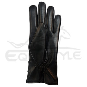 Gants en cuir noir pour femmes avec nœud à revers, élégants, doublure en satin, étiquette privée OEM, mode hiver, compatibles écran tactile - Product Image 2
