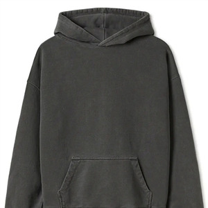 Sweat-shirt à capuche surdimensionné pour homme, couleur unie, pull décontracté avec poche, coupe classique, 100% coton French Terry - Product Image 4