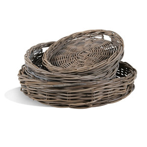 Set of 3 Decorative Woven <b>Rattan</b> <b>Baskets</b> Home Decorative <b>Storage</b> Solutions - Product Image 3