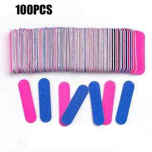 LANGMA 5cm Double-Sided Mini Crystal Glass Nail <b>Files</b> Set 100 Grit Disposable Pink Blue Color <b>Box</b> Packaging Nail Care - Product Image 3