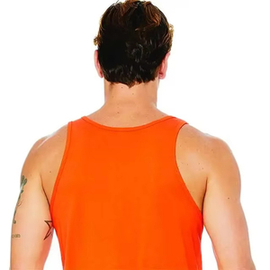 Camiseta sin Mangas para Hombre, Color Naranja, Tejido Sólido, Cuello Redondo, Estilo Casual, Modelo 2026, Superventas - Product Image 5