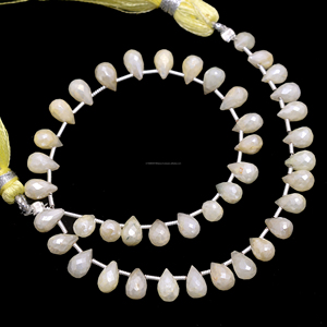 Forma de lágrima facetada de silimanita amarilla 6x4mm-7x5mm 8 pulgadas hebra de cuentas de piedras preciosas de cristal Natural para hacer artículos de joyería - Product Image 1