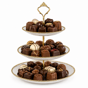 Support à chocolat en métal crème à motifs floraux en relief pour hôtels, mariages et événements de luxe, tailles et couleurs personnalisées disponibles - Product Image 3