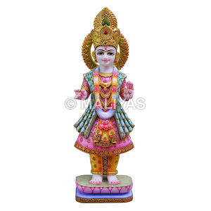 Murti Swaminarayan en marbre blanc |   Idole artisanale de Bhagwan Swaminarayan – Maliyas - Product Image 1