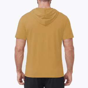 ออกแบบเสื้อฮู้ดแขนสั้นคุณภาพสูงสำหรับผู้ชาย สไตล์ใหม่ รับผลิตจำนวนมาก เสื้อฮู้ดแขนสั้นแบบสวมหัวสำหรับผู้ชาย - Product Image 2