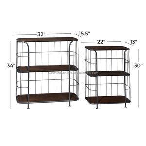 Librería Moderna de Malla Metálica Industrial con Estructura de Acero, Estante de Almacenamiento para Sala de Estar, Oficina en Casa y Muebles de Apartamento - Product Image 3