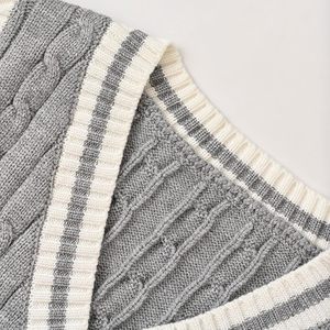 Cárdigan sin mangas de moda para mujer - Chaleco de punto con cuello en V y botones - Chaleco holgado suave y transpirable para otoño/invierno - Product Image 5