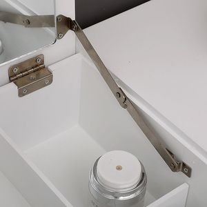 White Straight Feet Dresser with Flip Single <b>Mirror</b> and Double Drawers MDF <b>Makeup</b> Table for Bedroom and Living Room Use - Product Image 5