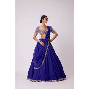 Ropa de fiesta de diseño para mujer Lehenga Choli con juego elegante de trabajo con espejo de aluminio - Product Image 6