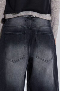 Pantalons baggy OEM ODM pour adultes, jeans en denim inspirés du luxe, poche latérale, logo personnalisé, vêtements en denim décontractés pour fournisseur en gros - Product Image 4