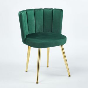 Set di 2 Sedie da Pranzo Moderne Verdi con Schienale in Velluto Confortevole e Gambe in Tubo di Ferro Color Oro per Sala da Pranzo - Product Image 2