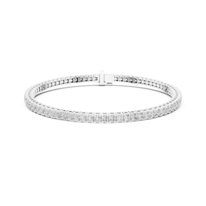 Luxury Sterling <b>Silver</b> Rhodium Plated Moissanite Tennis <b>Bracelet</b> Princess Cut Stones Fine Jewelry Sparkling Wedding Gift <b>Bangle</b> - Product Image 3