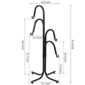 Minimalist Coastal Iron Floor Plant <b>Stand</b> with Anti-Slip Base and Eco-Friendly Design for Indoor Hanging Pots - Product Image 2
