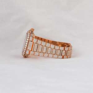 Reloj de Pulsera con Diamantes de Moissanita de Lujo, Unisex, Tamaño Personalizado, Claridad VVS, Acero Inoxidable, Estilo Hip Hop, Resistente al Agua, a la Moda - Product Image 4