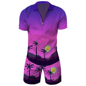 Ensemble t-shirt et short pour homme en coton respirant de qualité supérieure, sublimation, étiquette privée, plusieurs couleurs, personnalisable - Product Image 4