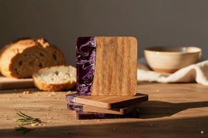 Classic Eco-Friendly Resin and Wood Coasters <b>Set</b> Round <b>Square</b> Tea Cup Mat Drink Holder Dining Room Living Kitchen Bar Decoration - Product Image 3