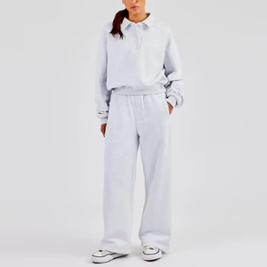 Autumn Clothing High Quality 2 Piece <b>Set</b> Fashion <b>Sweater</b> <b>Sets</b> Polo Sweatshirts Loose Wide Leg Pants Fitness <b>Sets</b> for Women - Product Image 3