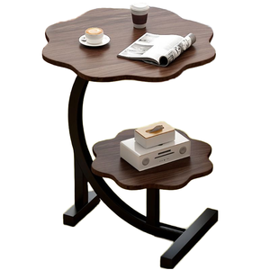 Table basse contemporaine moderne en bois, modulable, en forme de fleur, avec pieds en métal, pour salon, bar, bureau, salle à manger, parc - Product Image 2