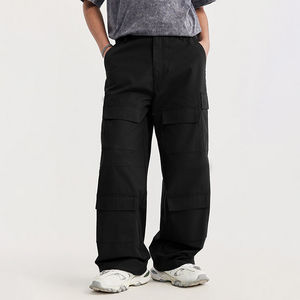 กางเกงคาร์โก้ทรงตรงผ้าลายสก็อตคุณภาพสูงสำหรับผู้ชาย แปดกระเป๋า กางเกงจ็อกเกอร์ขากว้างรูดเชือก กางเกงทรงหลวม - Product Image 5